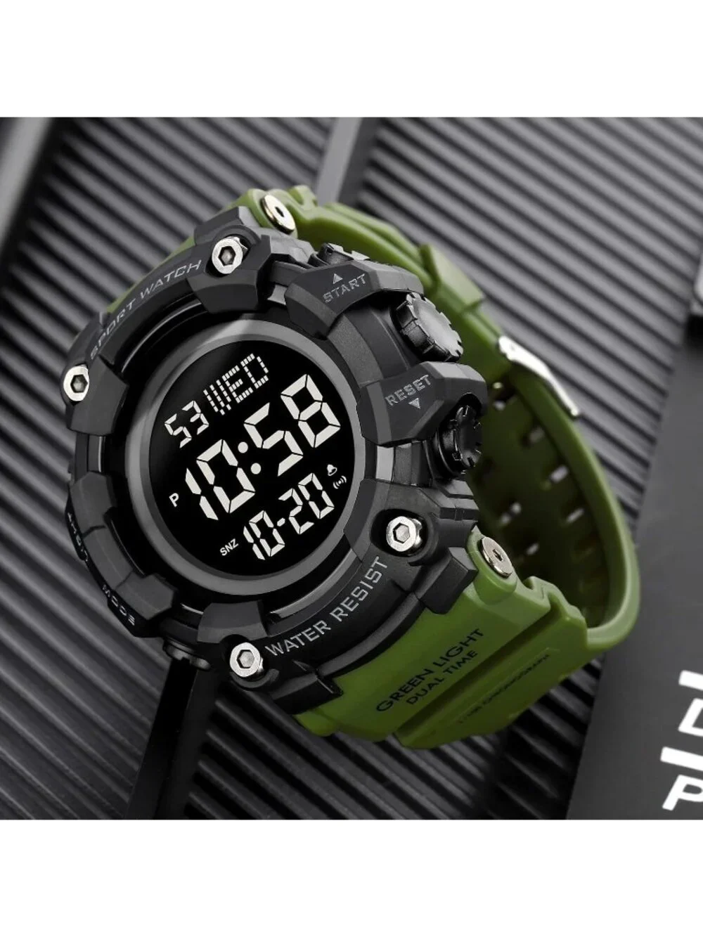 Men's Black Army Green Analog Electronic Military Multifunction Digital Watch